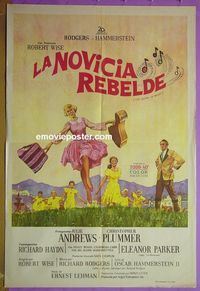 C697 SOUND OF MUSIC Argentinean movie poster '65 Julie Andrews