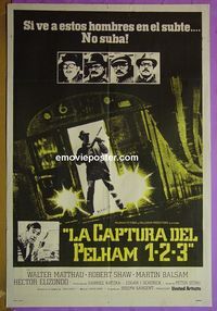 C708 TAKING OF PELHAM 1 2 3 Argentinean movie poster '74 Matthau