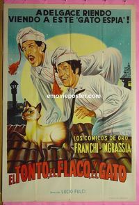 C709 TALL, THE SHORT, THE CAT Argentinean movie poster '67 Lucio Fulci