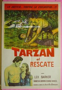 C710 TARZAN & THE SLAVE GIRL Argentinean movie poster R1960 Lex Barker
