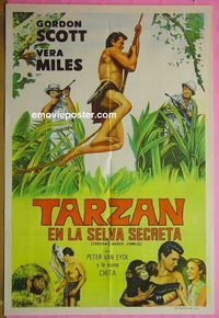 C713 TARZAN'S HIDDEN JUNGLE Argentinean movie poster '55 Scott