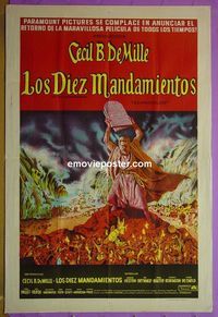 C416 10 COMMANDMENTS Argentinean movie poster R60s Charlton Heston