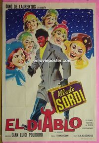 C721 TO BED OR NOT TO BED Argentinean movie poster '64 Alberto Sordi