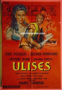 C727 ULYSSES Argentinean movie poster '55 Kirk Douglas, Mangano