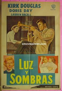 C751 YOUNG MAN WITH A HORN Argentinean movie poster '50 Kirk Douglas
