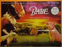 C044 BABE DS British quad movie poster '95 talking pig!