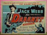 C061 DRAGNET British quad movie poster '54 Jack Webb, Alexander
