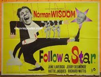 C067 FOLLOW A STAR British quad movie poster '59 Norman Wisdom