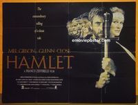 C073 HAMLET DS British quad movie poster '90 Mel Gibson, Close