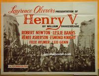 C077 HENRY V British quad movie poster R60s Laurence Olivier