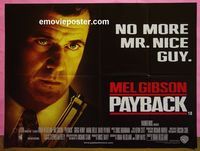 C100 PAYBACK British quad movie poster '98 Mel Gibson, Gregg Henry