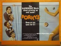C104 PORKY'S British quad movie poster '82 teen sex classic!