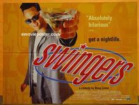 C123 SWINGERS DS British quad movie poster '96 Jon Favreau, Vaughn