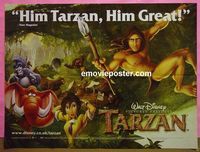 C124 TARZAN British quad movie poster '99 Walt Disney