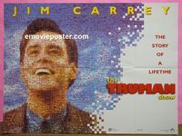 C128 TRUMAN SHOW DS British quad movie poster '98 Jim Carrey, Harris