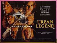 C130 URBAN LEGEND British quad movie poster '98 Alicia Witt, Leto