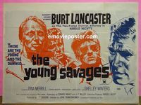 C134 YOUNG SAVAGES British quad movie poster '61 Burt Lancaster