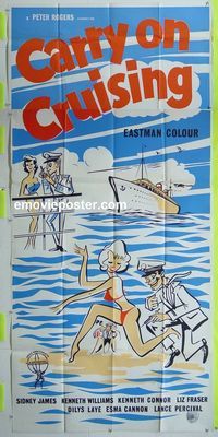 C019 CARRY ON CRUISING English three-sheet movie poster '62 English sex!