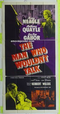 C031 MAN WHO WOULDN'T TALK English three-sheet movie poster '58 Anna Neagle