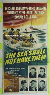 C032 SEA SHALL NOT HAVE THEM English three-sheet movie poster '55 Redgrave