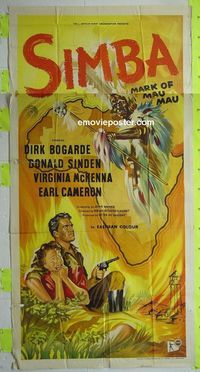 C034 SIMBA English three-sheet movie poster '55 Bogarde, McKenna