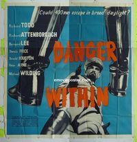 C009 DANGER WITHIN English six-sheet movie poster '59Richard Attenborough!