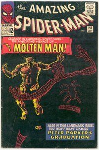 E018 AMAZING SPIDER-MAN comic book #28 1st Molten Man, Steve Ditko