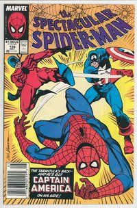 E498 SPECTACULAR SPIDER-MAN comic book #138 Captain America, Sal Buscema