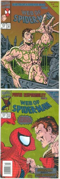 E657 WEB OF SPIDER-MAN comic book #117 foil cover