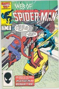 E581 WEB OF SPIDER-MAN comic book #21 Larry Lieber