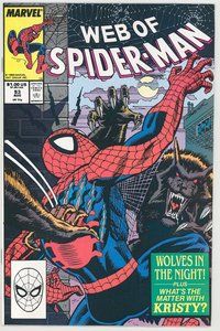E613 WEB OF SPIDER-MAN comic book #53 Alex Saviuk