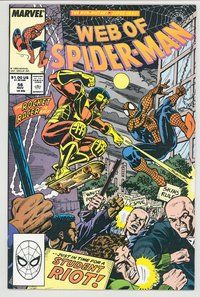 E616 WEB OF SPIDER-MAN comic book #56 Alex Saviuk