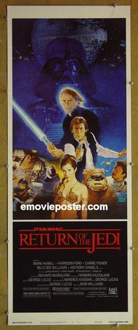 F012 RETURN OF THE JEDI style B insert movie poster '83 George Lucas