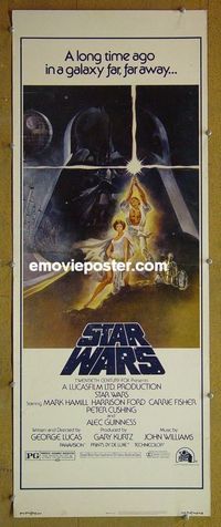 F008 STAR WARS insert movie poster '77 George Lucas, Harrison Ford