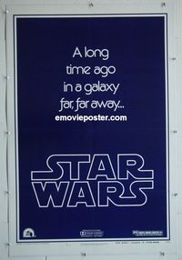 F001 STAR WARS style B teaser linen 1sh movie poster '77 George Lucas, Harrison Ford