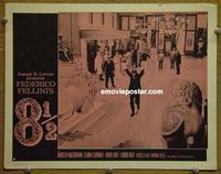 K515 8 1/2 lobby card #3 '63 Federico Fellini, Mastroianni
