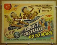K008 ABBOTT & COSTELLO GO TO MARS title lobby card '53 Bud & Lou!