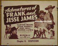 K011 ADVENTURES OF FRANK & JESSE JAMES Ch 11 title lobby card R56 serial