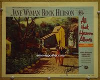 K543 ALL THAT HEAVEN ALLOWS personally signed (autographed) lobby card #6 '55 Jane Wyman