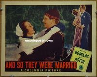 K554 AND SO THEY WERE MARRIED lobby card '36 Douglas, Mary Astor