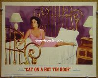 K687 CAT ON A HOT TIN ROOF lobby card #8 R66 sultry Liz Taylor!