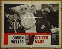 K713 CITIZEN KANE lobby card #1 R56 Orson Welles with loving cup!