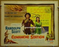 K089 COMANCHE STATION title lobby card '60 Randolph Scott