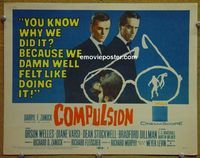 K093 COMPULSION title lobby card '59 Orson Welles, Dean Stockwell