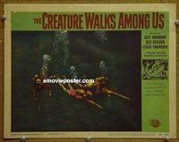 K747 CREATURE WALKS AMONG US lobby card #6 '56 underwater!
