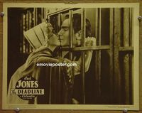 K776 DEADLINE lobby card R35 Buck Jones kissing behind bars!