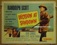 K108 DECISION AT SUNDOWN title lobby card '57 Randolph Scott