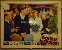 K810 DOUBLE WEDDING lobby card '37 William Powell, Myrna Loy