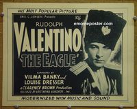 K121 EAGLE title lobby card R37 Ruldolph Valentino, Vilma Banky