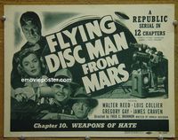 K145 FLYING DISC MAN FROM MARS ch 10 title lobby card '50 serial!